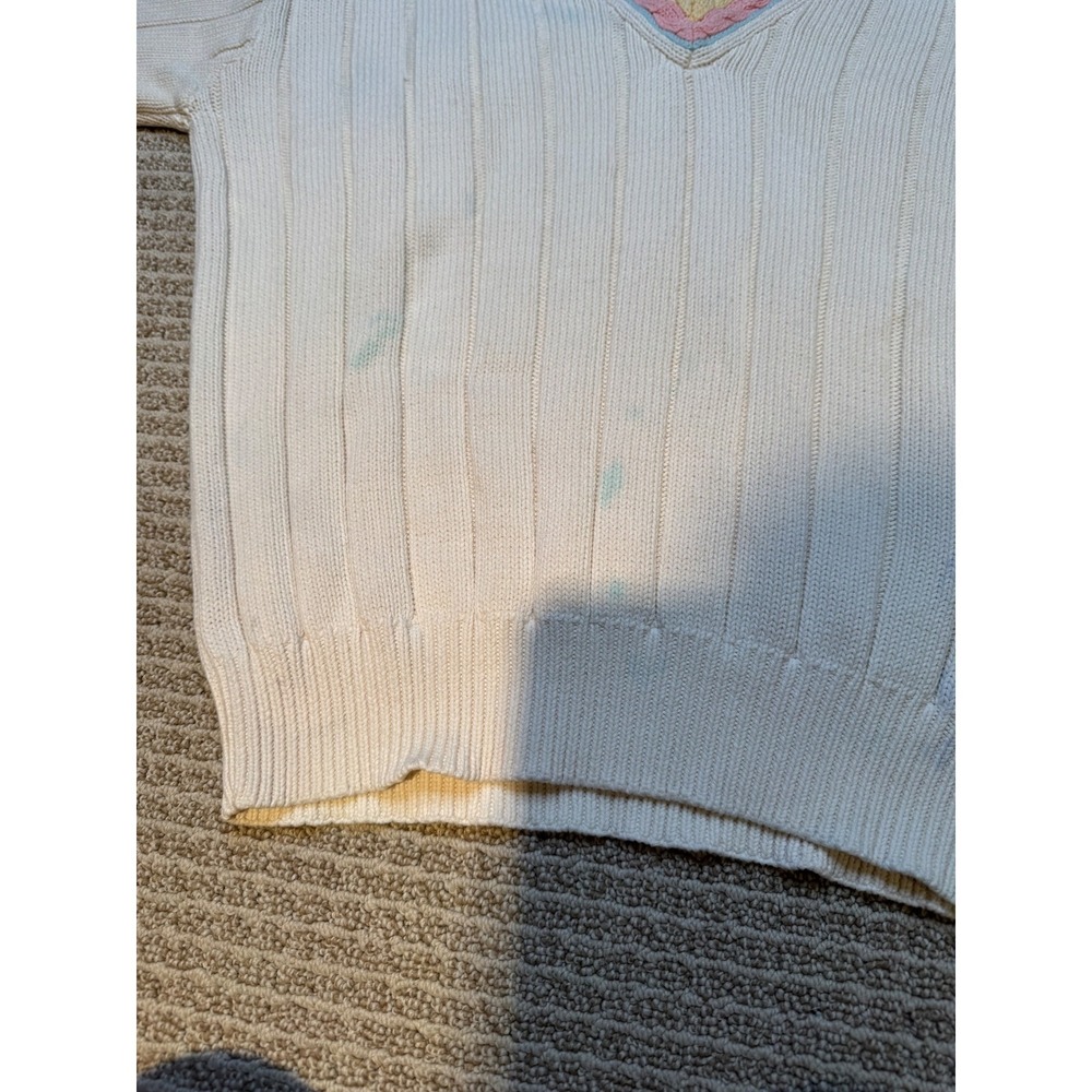 Vintage Abercrombie & Fitch Cable‎ Knit V Neck Sweater Size M Cottagecore Preppy - Picture 6 of 11